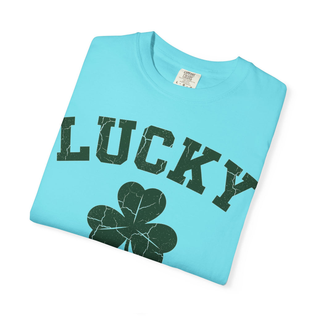Lucky Big Shamrock Shirt, Bold Varsity Clover Tee, St Patricks Day Shirt, Irish Gift