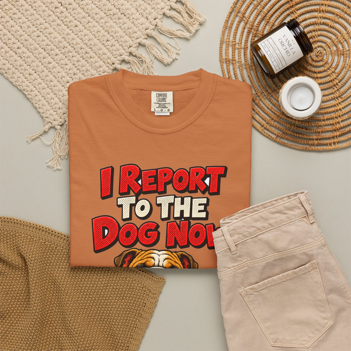 funny retirement shirt I Report To The Dog Now Shirt, Funny Retired Dog Lover Shirt, Comfort Colors
