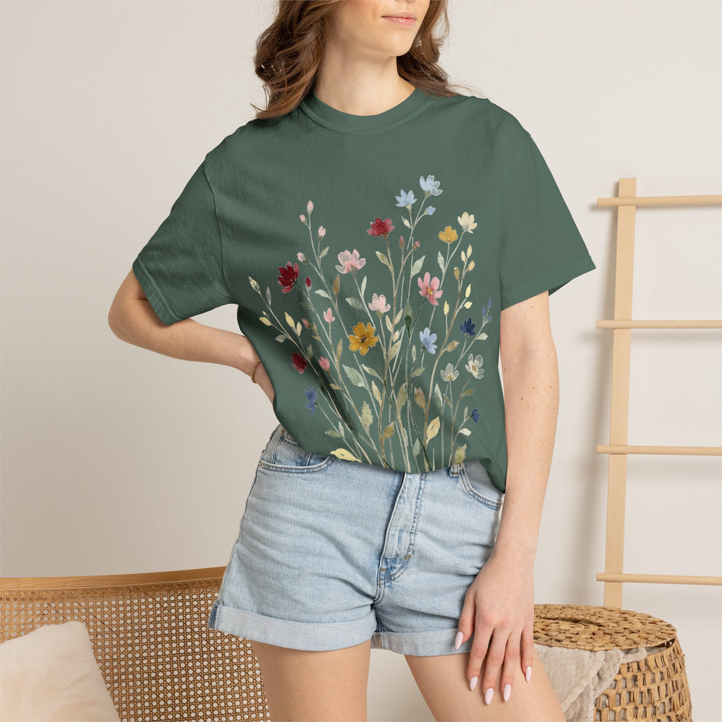 Watercolor Wildflower Spray Shirt, Painted Meadow Bouquet Tee, Cottagecore Floral Shirt, Garden Gift