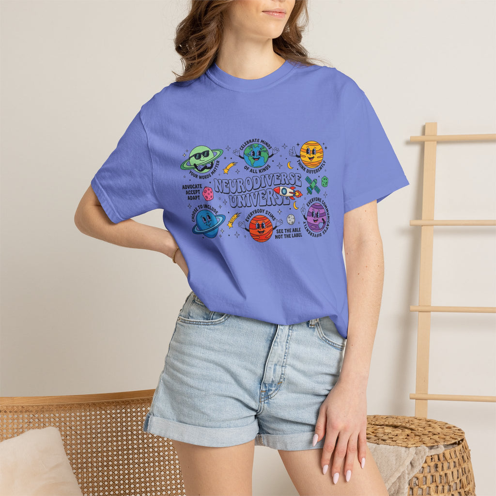 Neurodiverse Universe Wide Shirt, Autism Acceptance Planets Tee, Inclusion Teacher Shirt, SPED Gift
