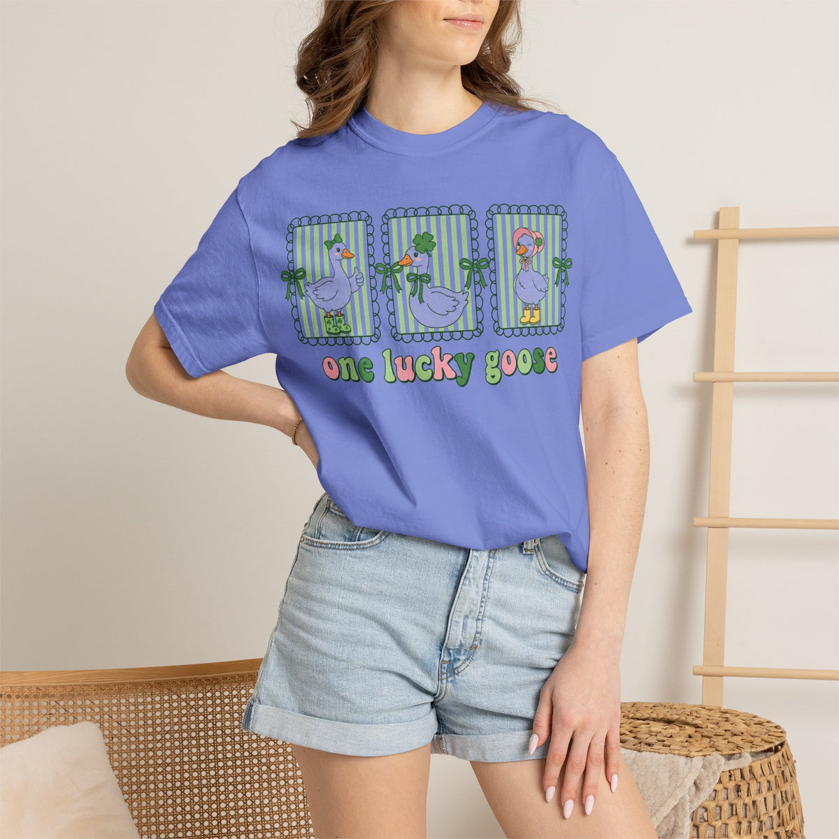 One Lucky Goose Shirt, St Patricks Day Goose Trio Tee, Funny Irish Shirt, Shamrock Gift