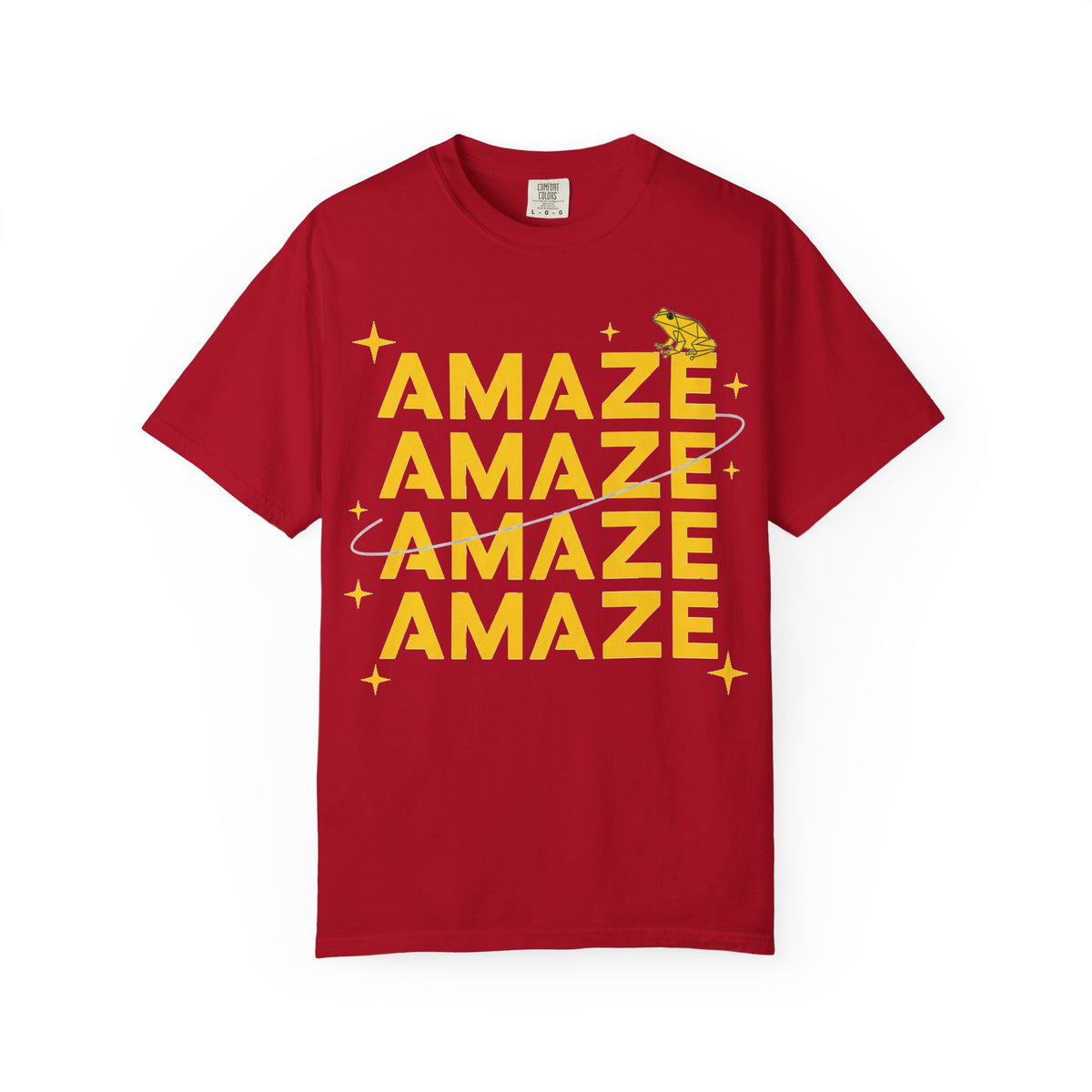 Amaze Amaze Amaze Amaze Shirt, Four Line Retro Type Tee, Frog Sparkle Graphic Shirt, Trendy Gift