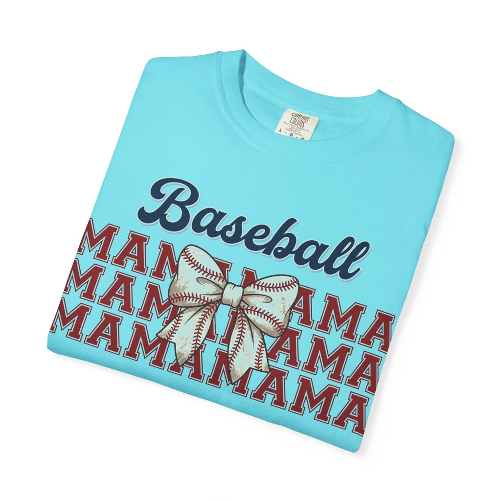 Baseball Mama Shirt, Stacked Varsity Mama Tee, Baseball Bow Mom Shirt, Game Day Baseball Mom Gift