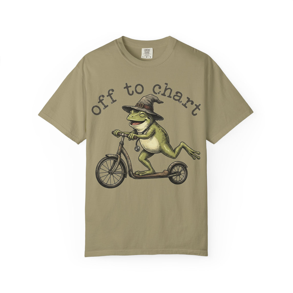 Off To Chart Grinning Frog Shirt, Nurse Frog Scooter Tee, Funny Charting Shirt, RN Gift
