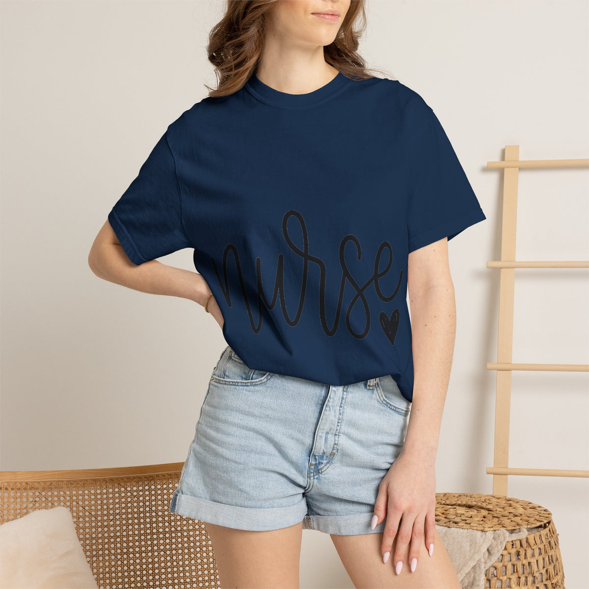 Nurse Script Shirt, Hand Lettered Nurse Heart Tee, Minimal RN Shirt, Nurse Gift