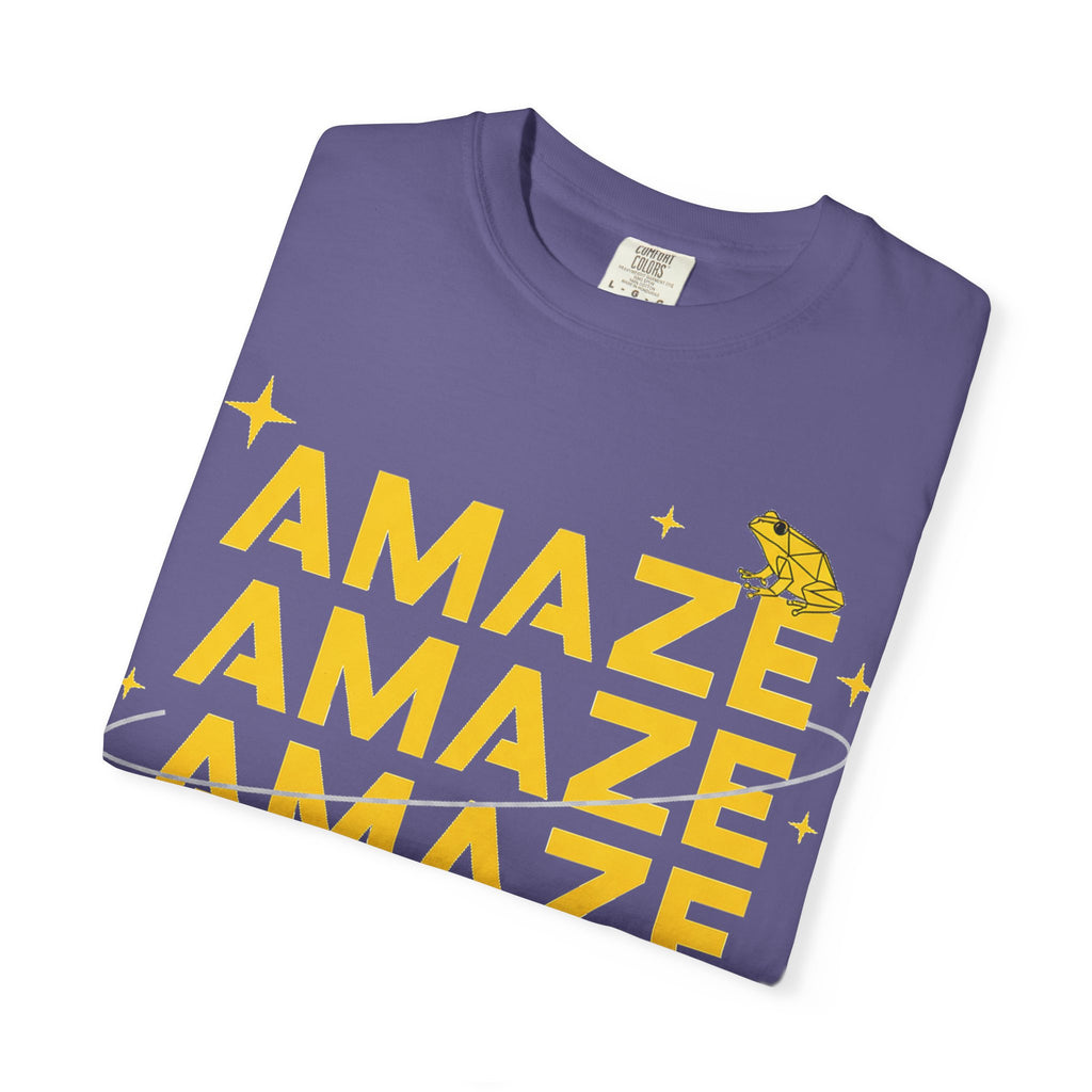 Amaze Amaze Amaze Amaze Shirt, Four Line Retro Type Tee, Frog Sparkle Graphic Shirt, Trendy Gift