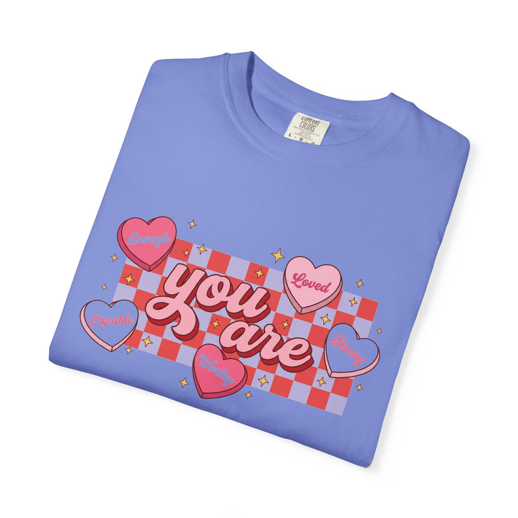 You Are Enough Candy Heart Shirt, Red Check Affirmation Tee, Valentines Self Love Shirt, Gift For Her