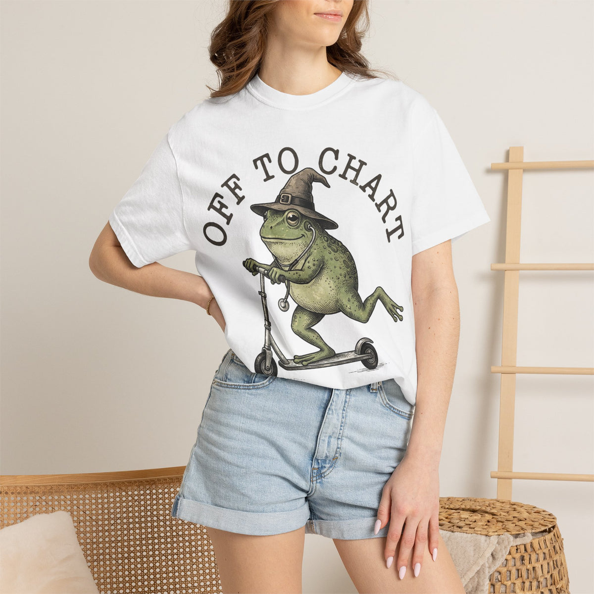 Off To Chart Bold Shirt, Engraved Frog Nurse Scooter Tee, Funny Night Shift Shirt, Nurse Gift