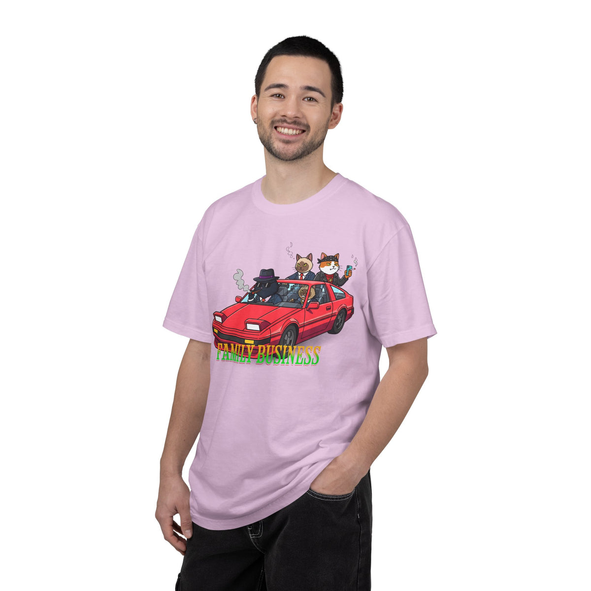 Family Business T-Shirt — Retro Car with Fox Crew Graphic