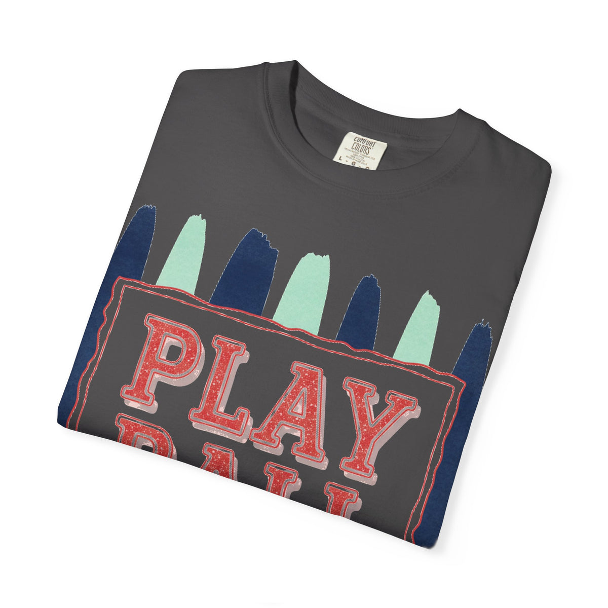 Play Ball Tall Stripe Shirt, Painted Baseball Panel Tee, Game Day Baseball Shirt, Sports Mom Gift
