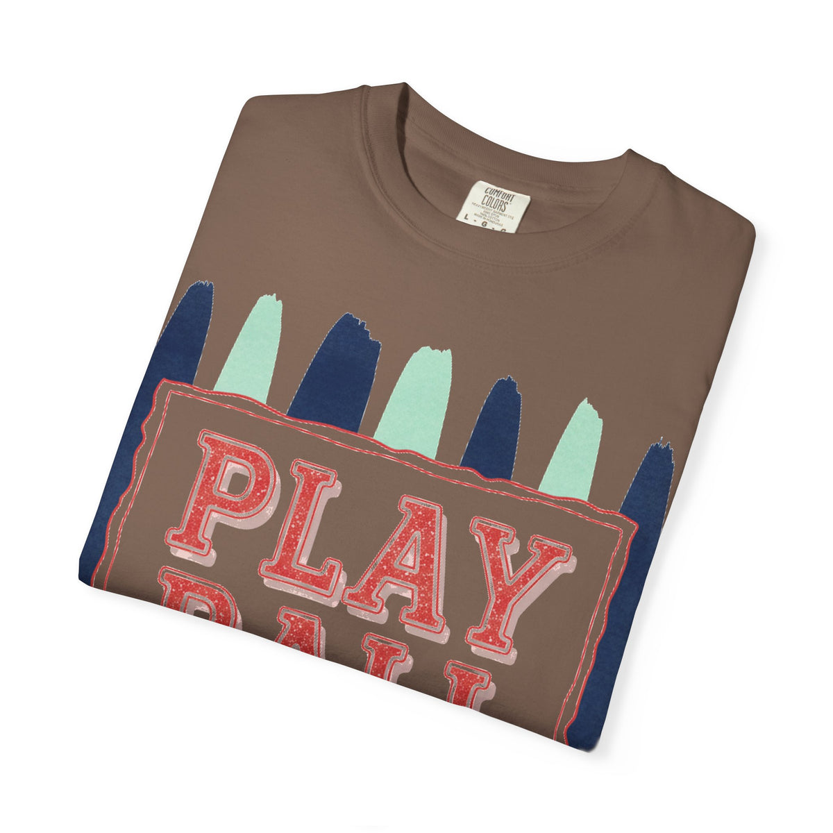 Play Ball Tall Stripe Shirt, Painted Baseball Panel Tee, Game Day Baseball Shirt, Sports Mom Gift