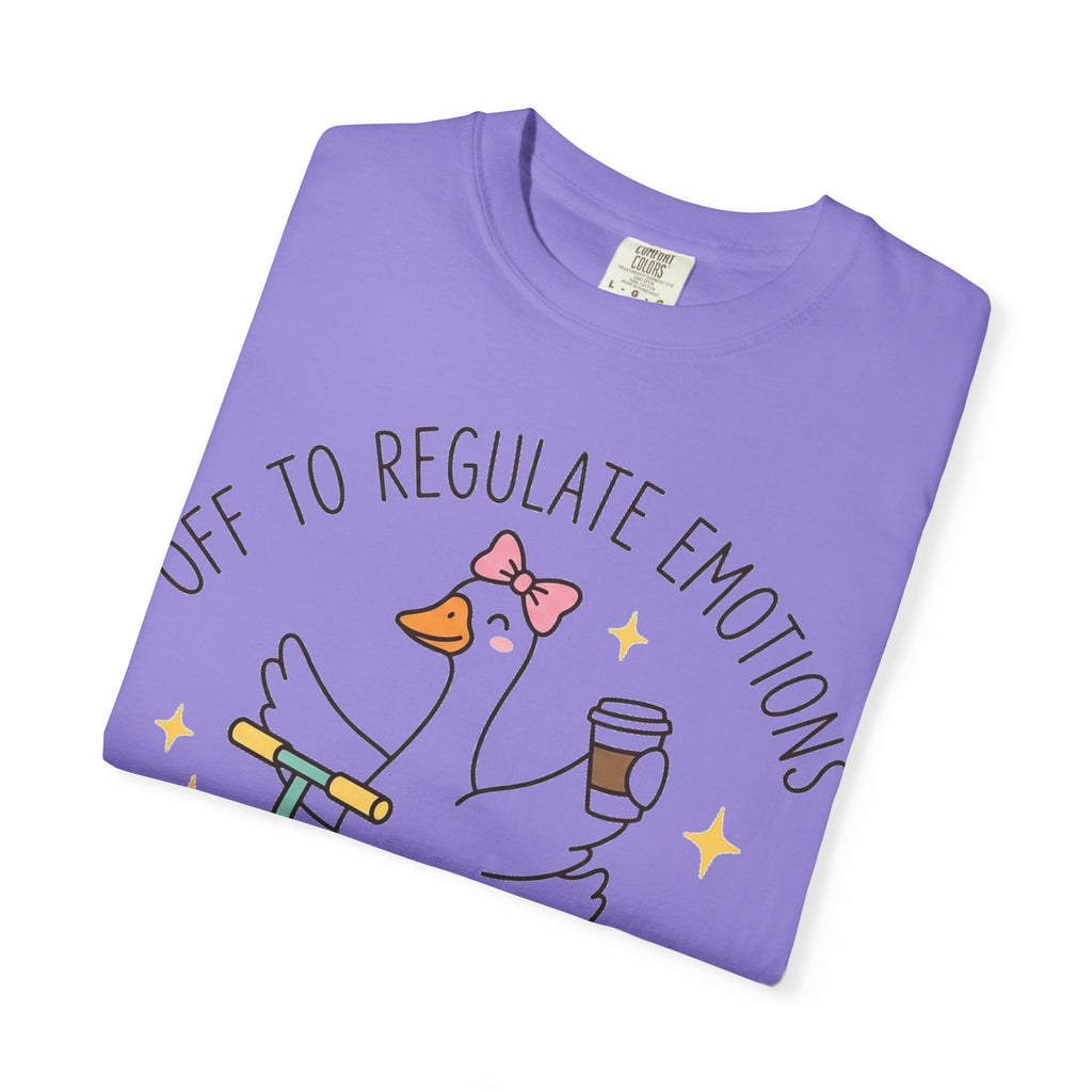 Off To Regulate Emotions Shirt, Funny Therapy Goose Scooter Tee, Mental Health Humor Shirt, Therapist Gift