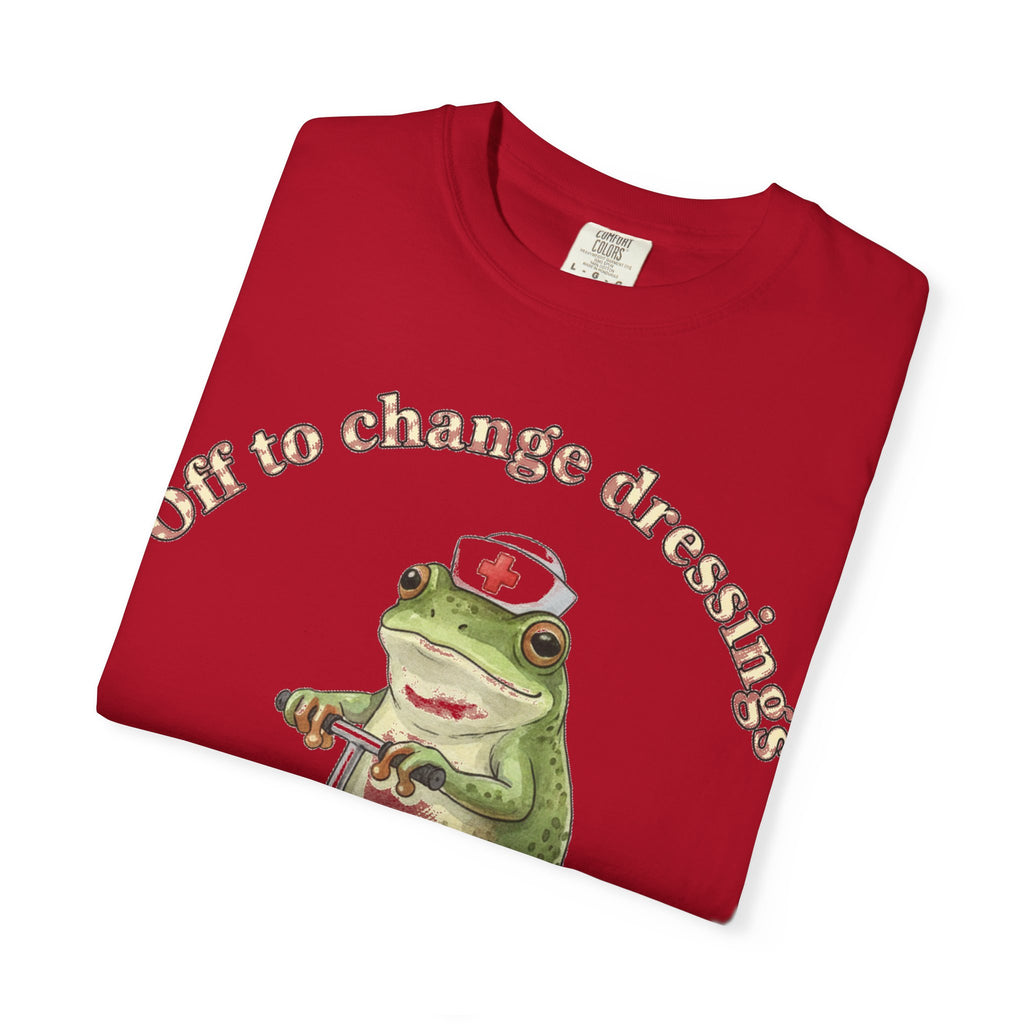 Off To Change Dressings Shirt, Funny Nurse Frog Scooter Tee, Wound Care Nurse Shirt, RN Gift