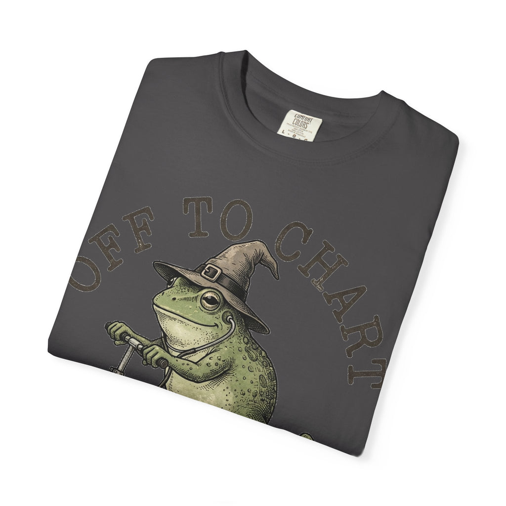 Off To Chart Bold Shirt, Engraved Frog Nurse Scooter Tee, Funny Night Shift Shirt, Nurse Gift