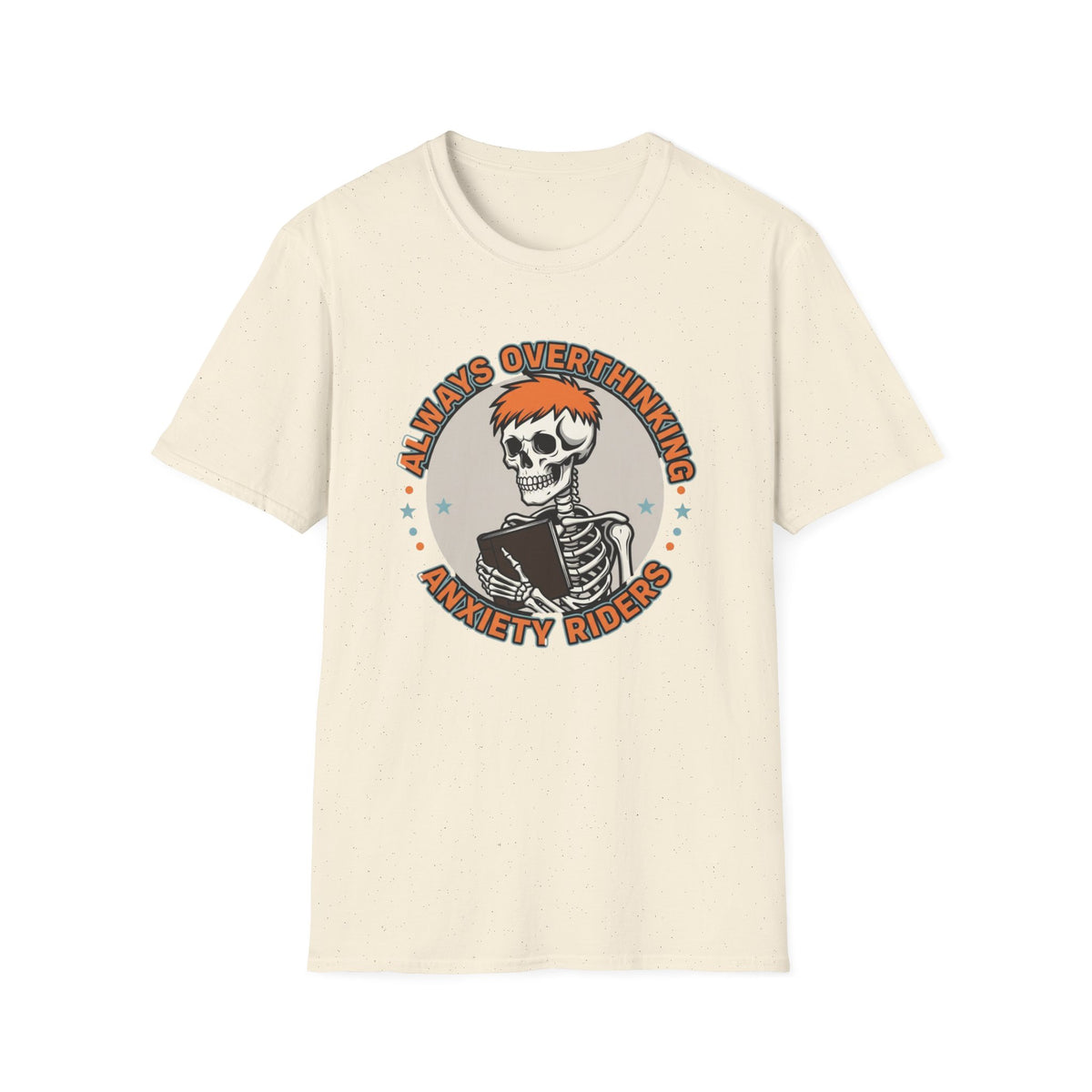 Always Overthinking Anxiety Riders T-Shirt — Retro Skull Graphic Tee for Anxious Overthinkers