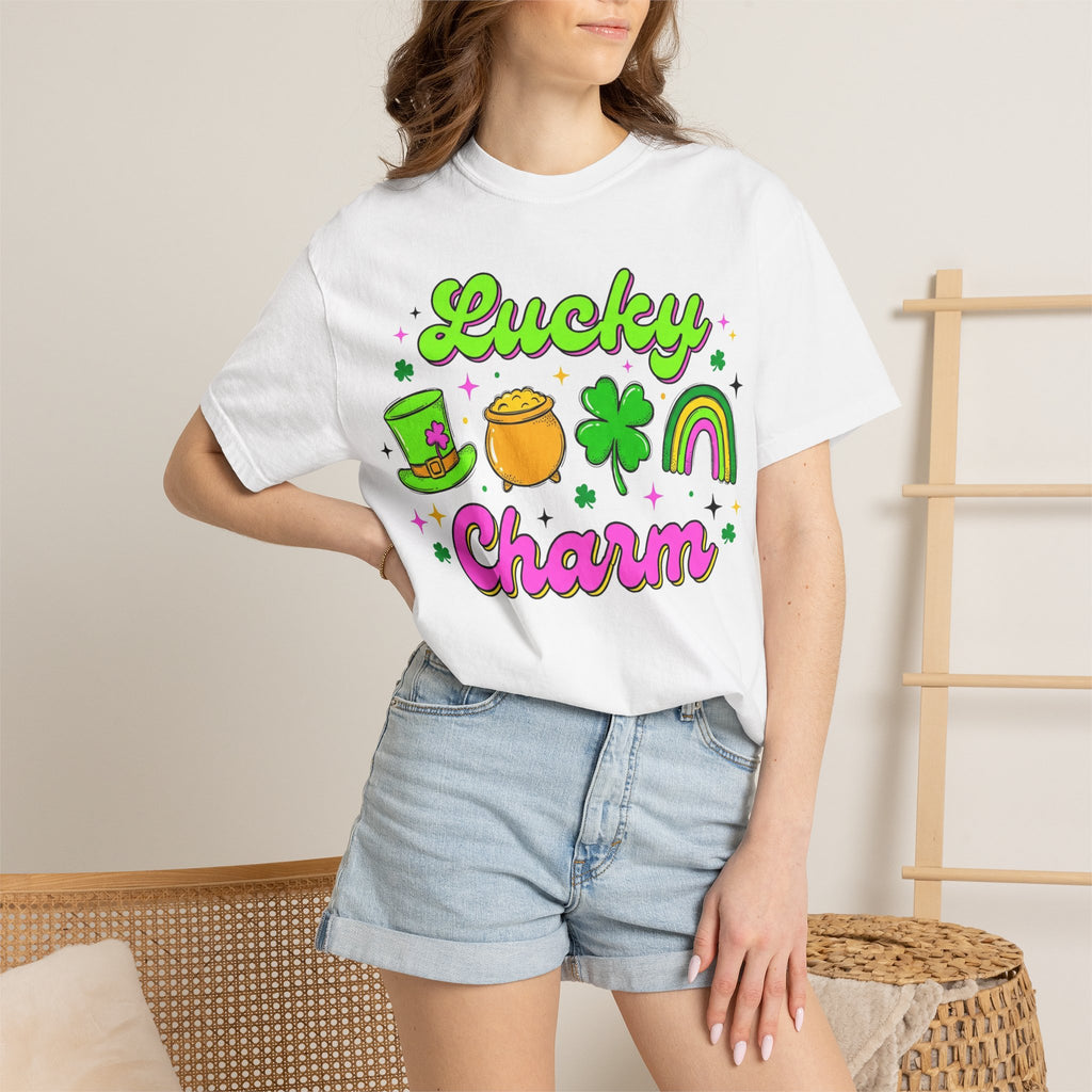 Lucky Charm Shirt, Retro St Patricks Day Doodle Tee, Pot Of Gold Rainbow Shirt, Irish Gift