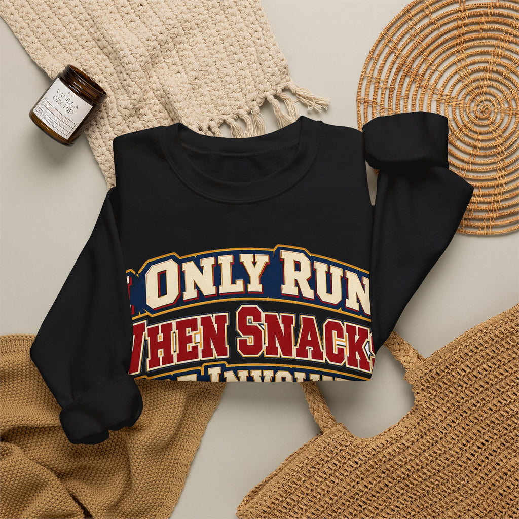 Funny Gym Sweatshirt I Only Run When Snacks Are Involved Corgi Sweatshirt, Funny Running Gift