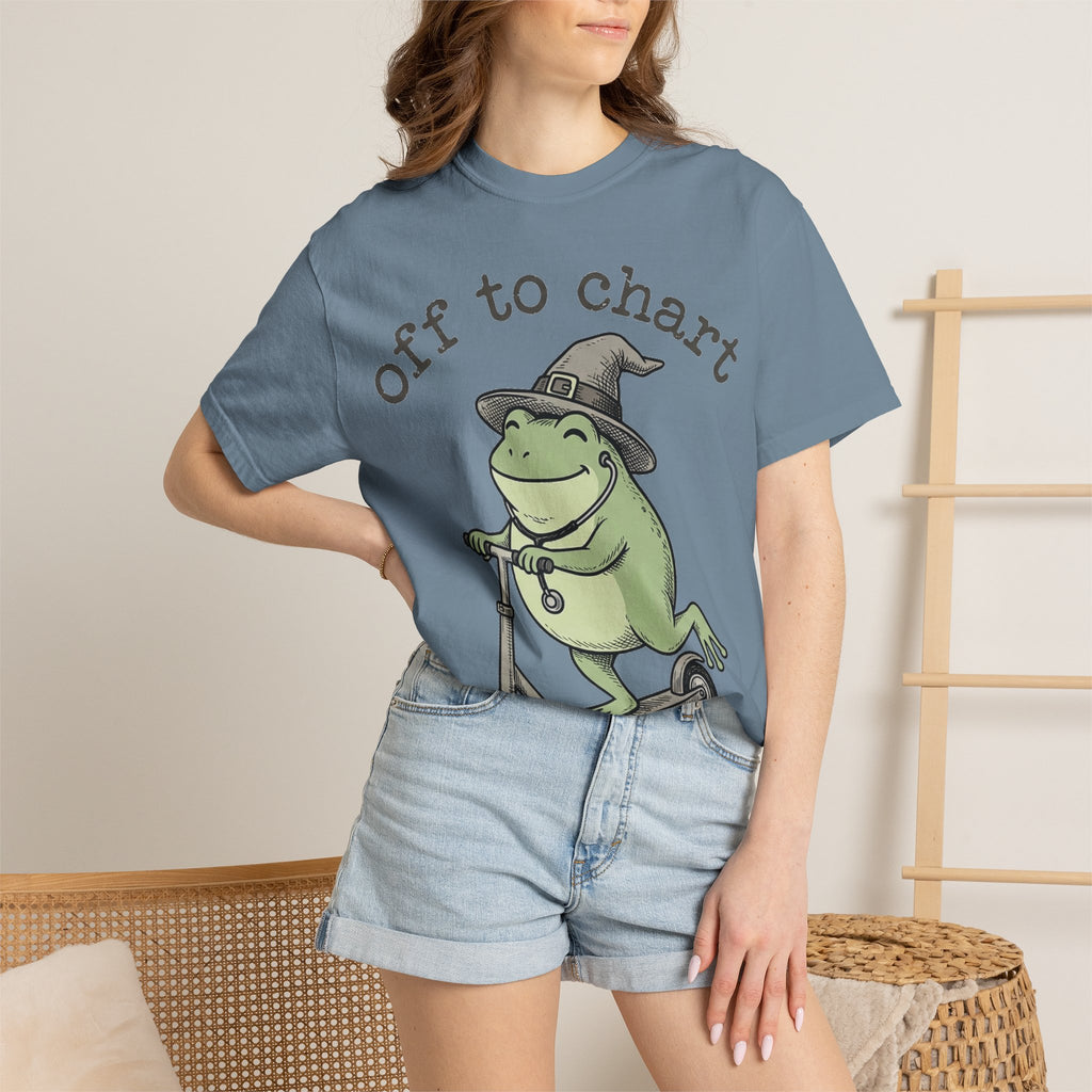 Off To Chart Shirt, Funny Witch Frog Nurse Tee, Charting Nurse Scooter Shirt, RN Gift