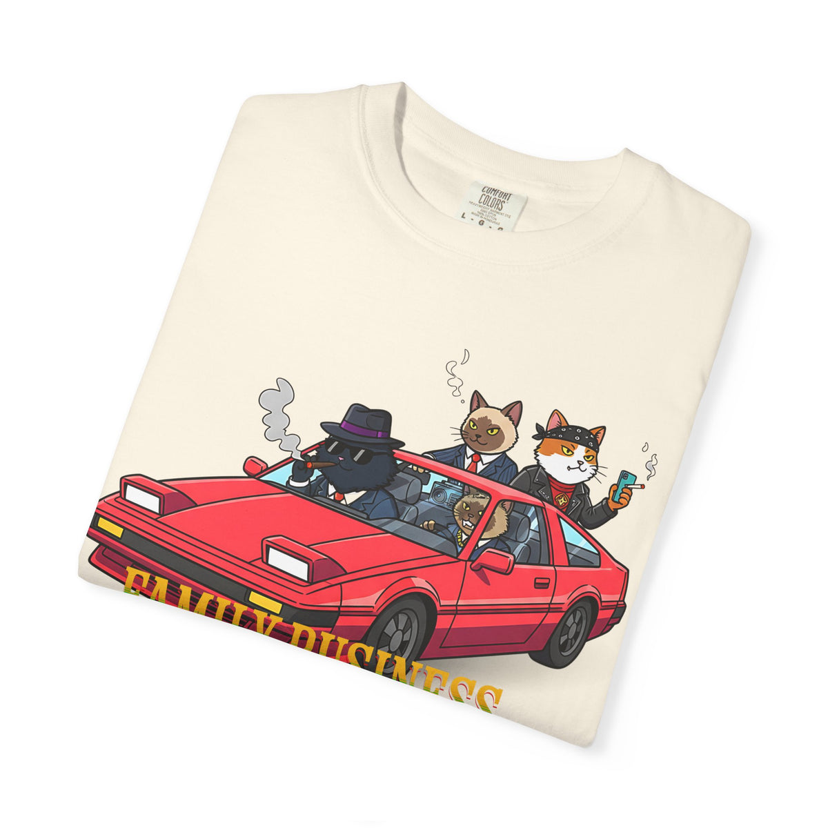 Family Business T-Shirt — Retro Car with Fox Crew Graphic
