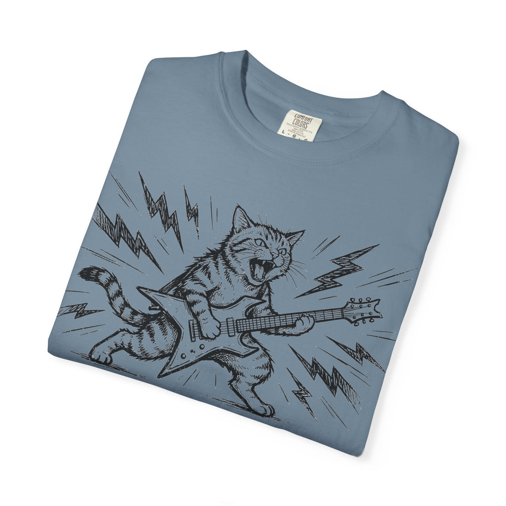 Rock Star Cat Shirt, Electric Guitar Cat Tee, Funny Heavy Metal Cat Shirt, Cat Lover Gift