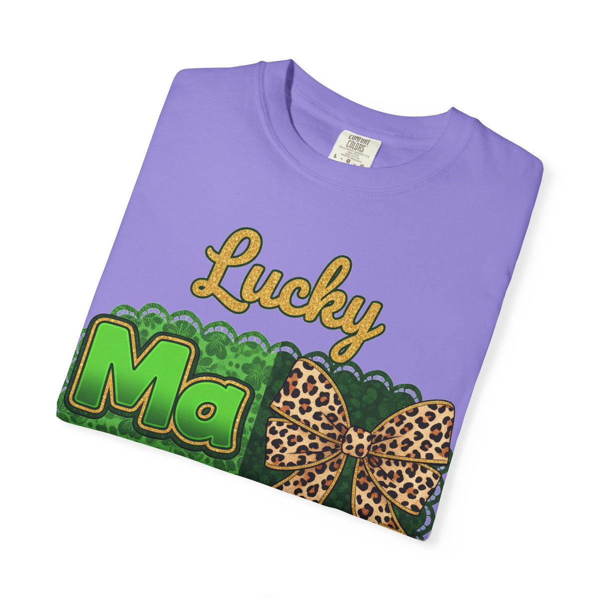 Lucky Mama Quad Shirt, Shamrock Leopard Bow Tee, St Patricks Day Mom Shirt, Irish Mama Gift