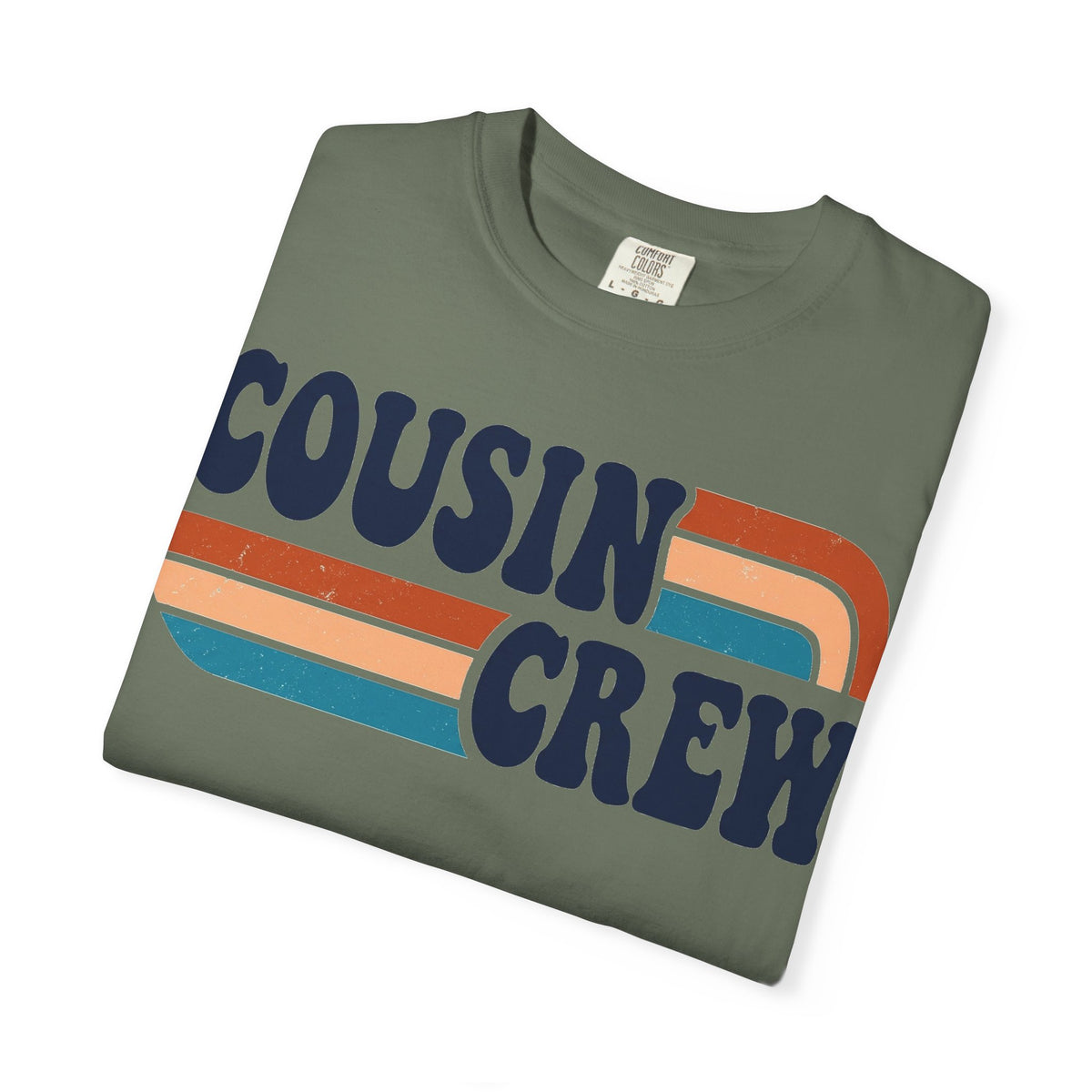 Cousin Crew Rainbow Stripe Shirt, Retro Family Reunion Tee, Matching Cousins Shirt, Family Gift