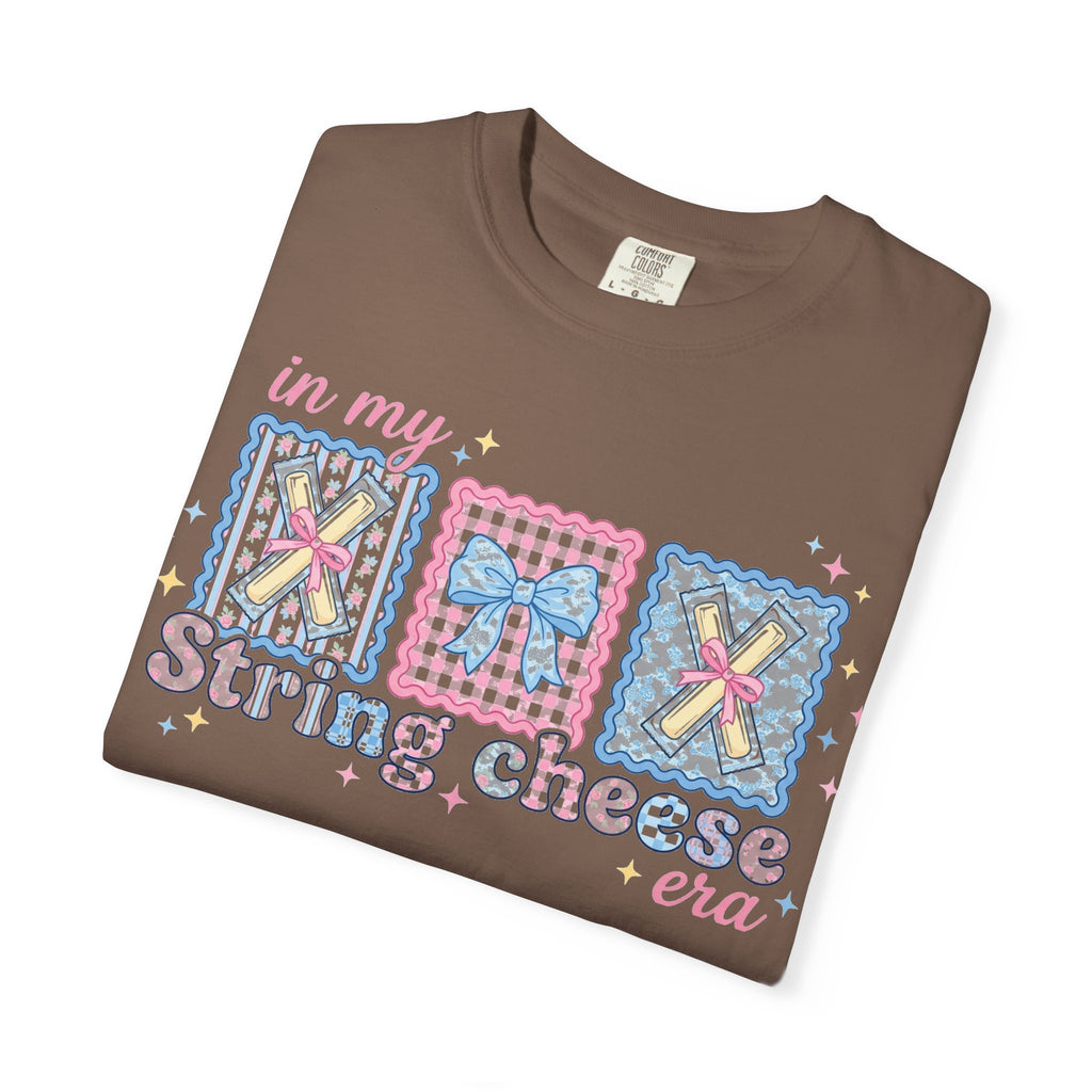 In My String Cheese Era Bow Shirt, Pastel Coquette Snack Tee, Funny Cheese Lover Shirt, Cute Gift