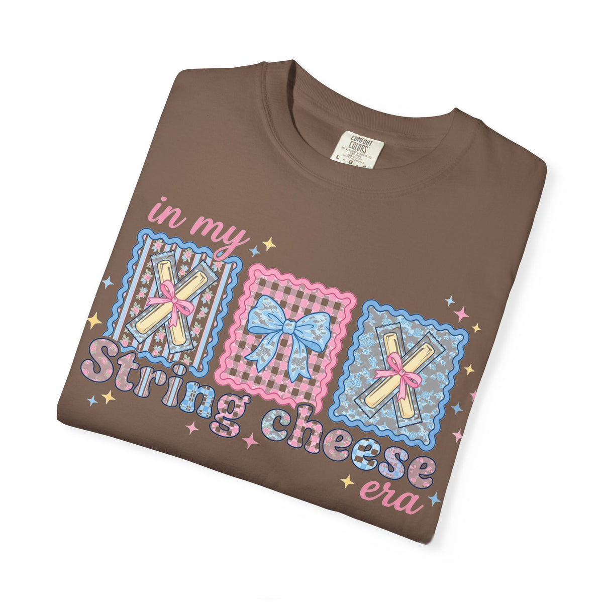 In My String Cheese Era Bow Shirt, Pastel Coquette Snack Tee, Funny Cheese Lover Shirt, Cute Gift