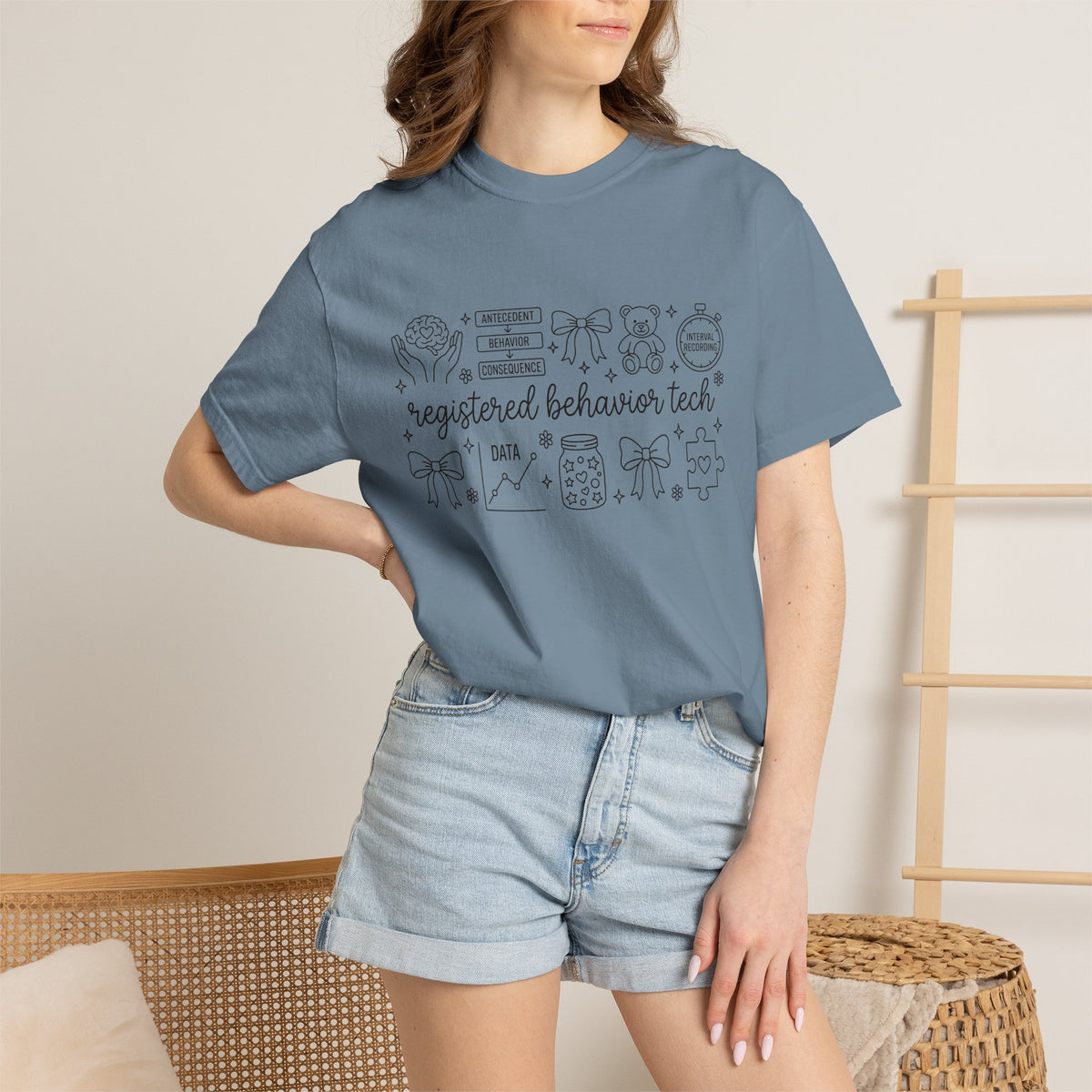 Registered Behavior Tech Shirt, RBT Doodle Collage Tee, ABA Therapist Shirt, Behavior Technician Gift
