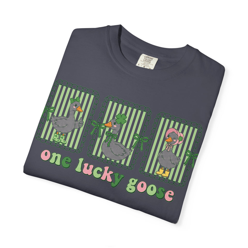 One Lucky Goose Shirt, St Patricks Day Goose Trio Tee, Funny Irish Shirt, Shamrock Gift
