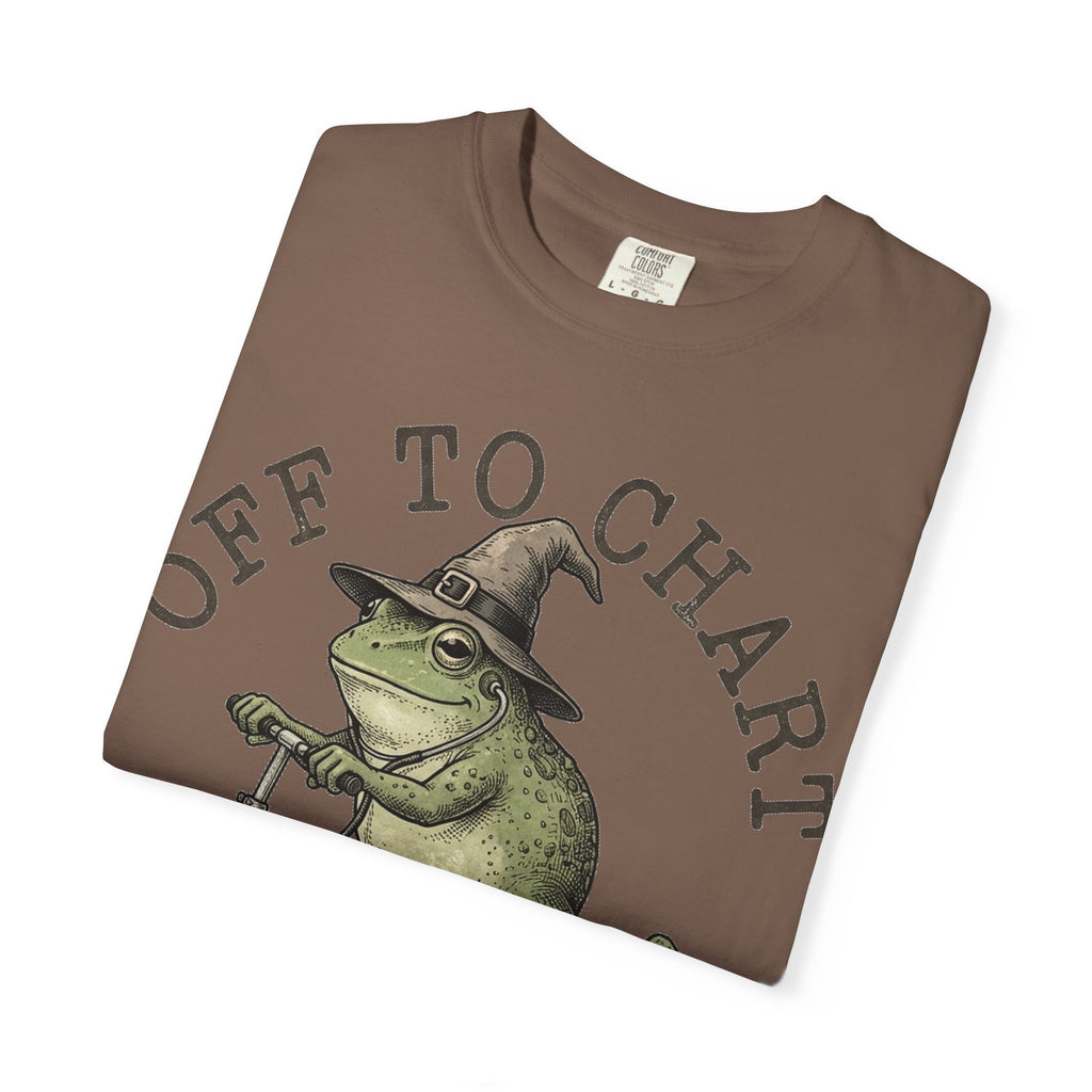 Off To Chart Bold Shirt, Engraved Frog Nurse Scooter Tee, Funny Night Shift Shirt, Nurse Gift