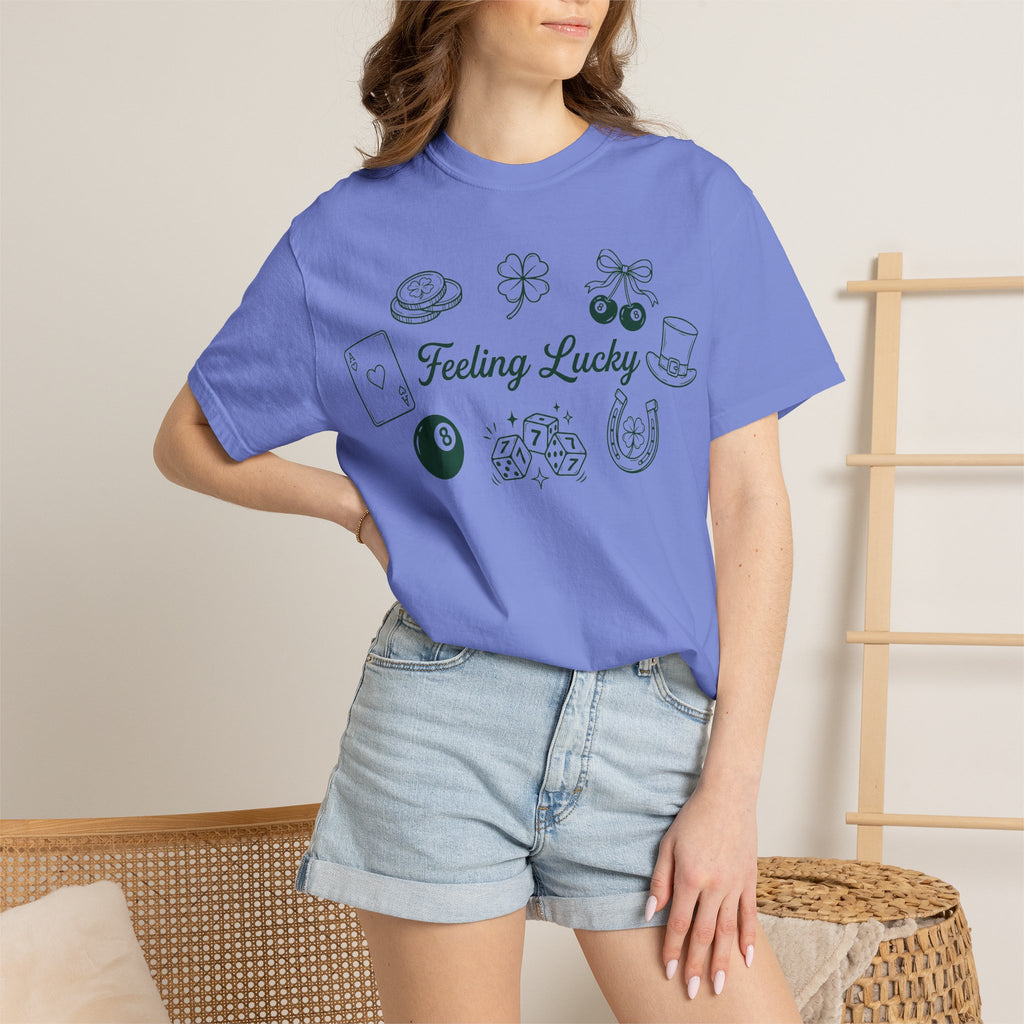 Feeling Lucky Wide Charms Shirt, St Patricks Clover Dice Tee, Green Luck Shirt, Irish Gift