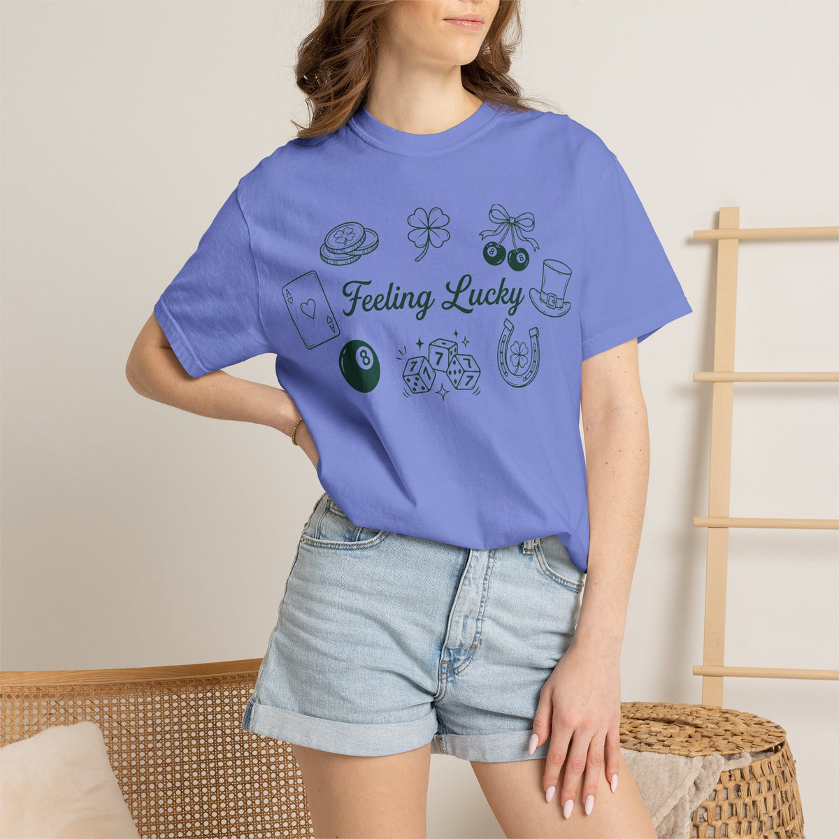 Feeling Lucky Wide Charms Shirt, St Patricks Clover Dice Tee, Green Luck Shirt, Irish Gift