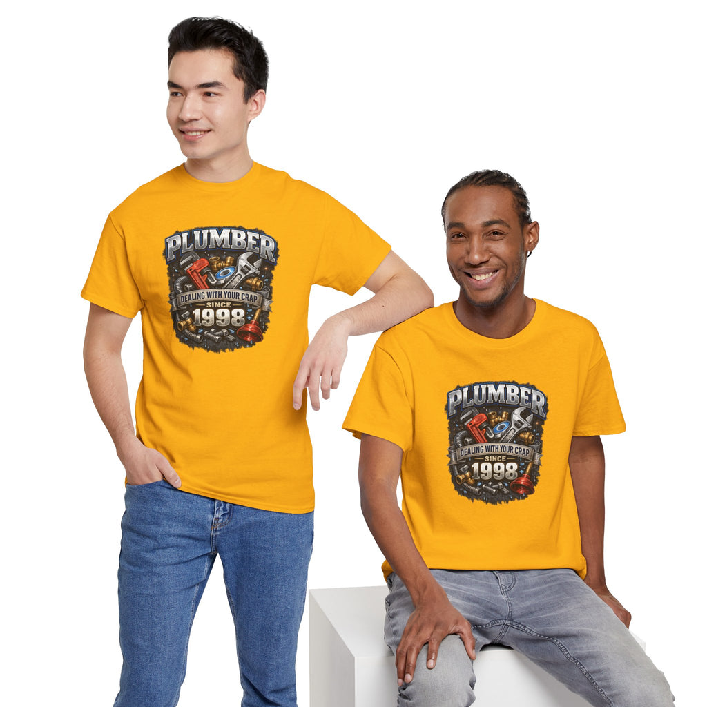 Plumber Since 1998 T-Shirt – “Dealing With Your Crap” Vintage Tool Graphic Tee