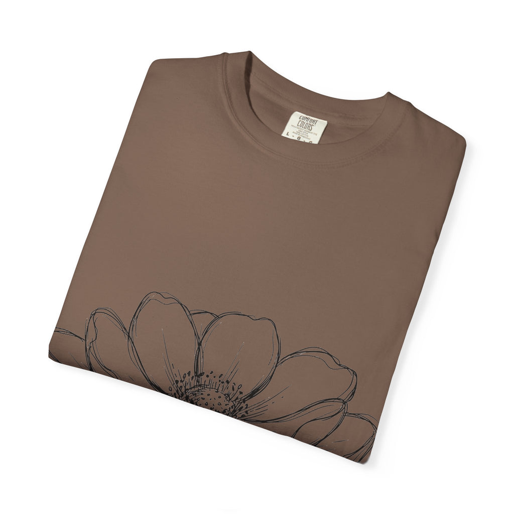 Anemone Flower Line Art Shirt, Minimal Botanical Drawing Tee, Single Bloom Shirt, Plant Lover Gift