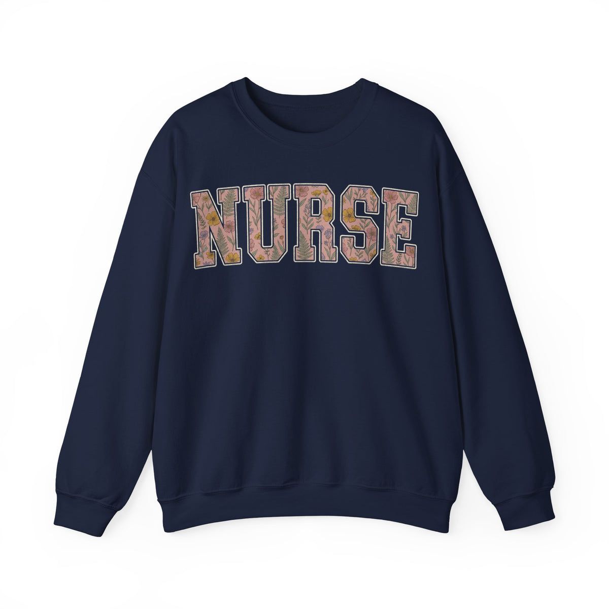 Nurse Sweatshirt Floral Varsity Letters, Boho Wildflower Nurse Sweatshirt, Cottagecore Nurse Gift, Nurse Week Sweatshirt, Nursing Graduation