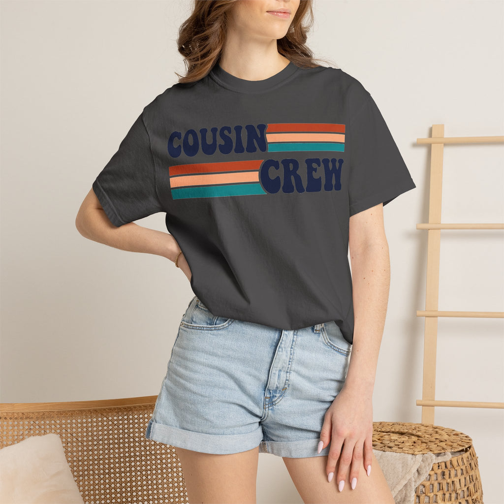 Cousin Crew Retro Stripe Shirt, Vintage Matching Family Tee, Cousin Reunion Shirt, Family Gift