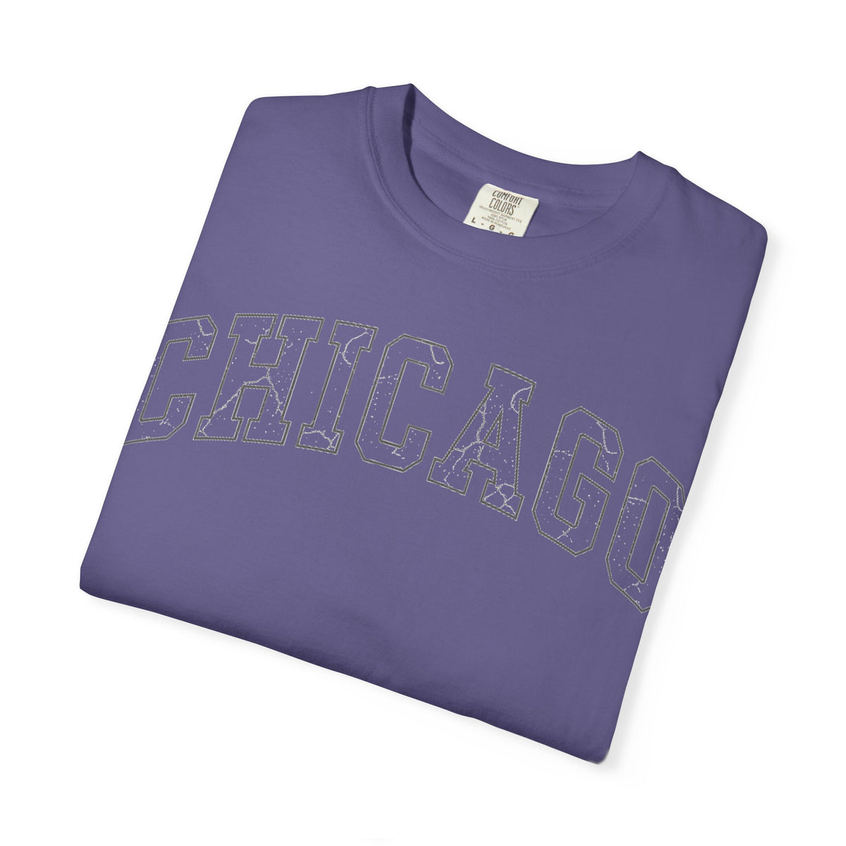 Chicago Outline Varsity Shirt, Minimal Distressed Chicago Tee, Windy City Shirt, Chicago Gift