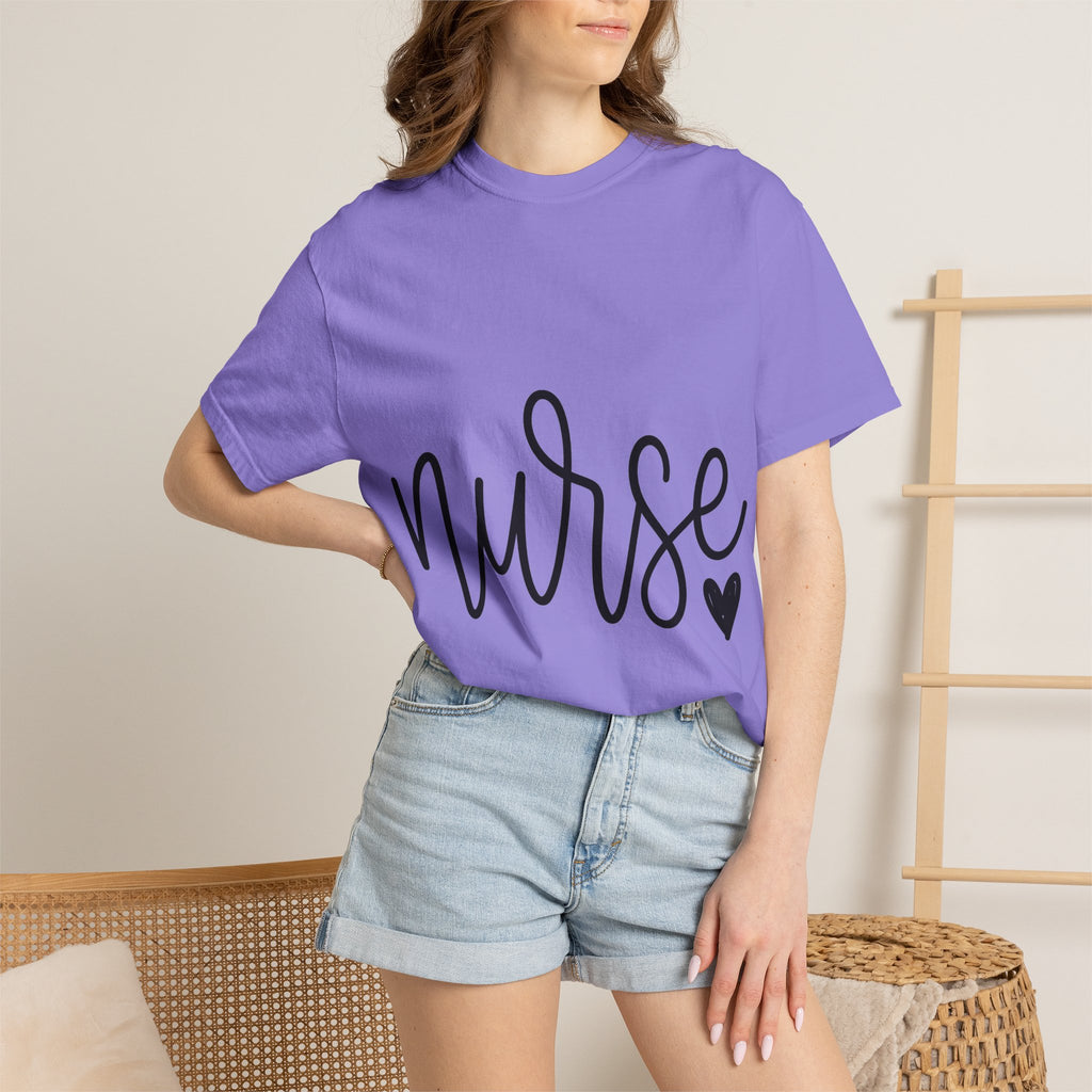 Nurse Script Shirt, Hand Lettered Nurse Heart Tee, Minimal RN Shirt, Nurse Gift