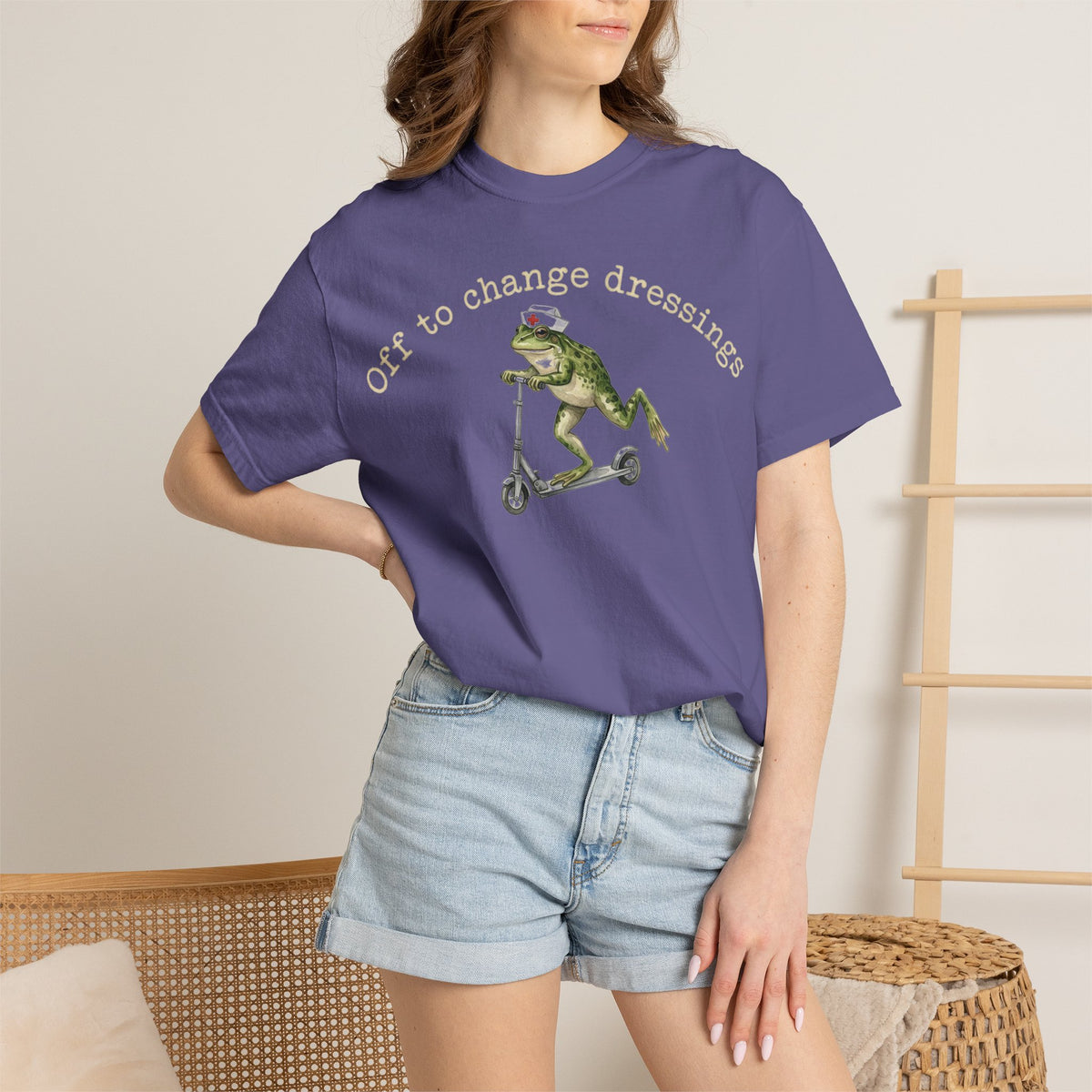Off To Change Dressings Shirt, Funny Nurse Frog Scooter Tee, Wound Care RN Shirt, Nurse Gift