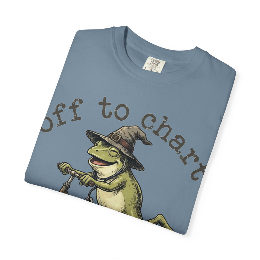 Off To Chart Grinning Frog Shirt, Nurse Frog Scooter Tee, Funny Charting Shirt, RN Gift
