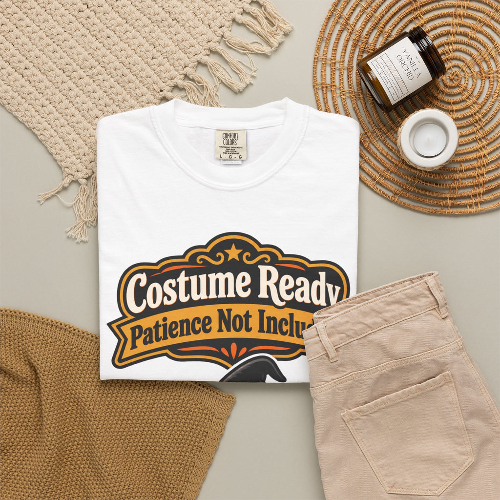 Costume Ready, Patience Not Included Halloween Shirt, Funny Black Cat Tee