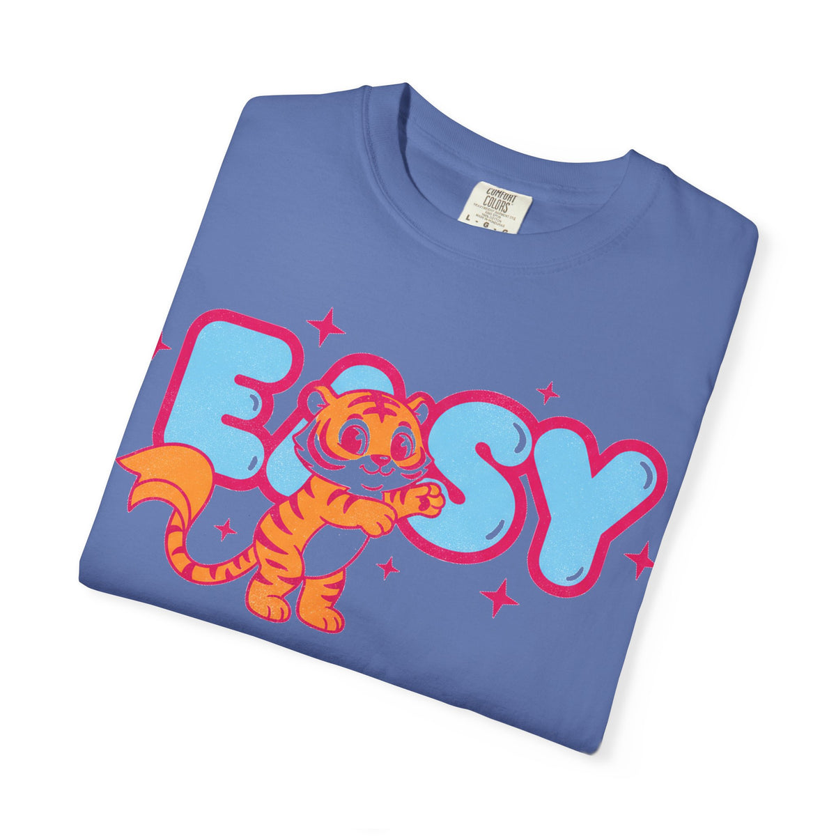 Easy Tiger Centre Cub Shirt, Y2K Retro Bubble Tiger Tee, Pink Sparkle Shirt, Funny Flirty Gift