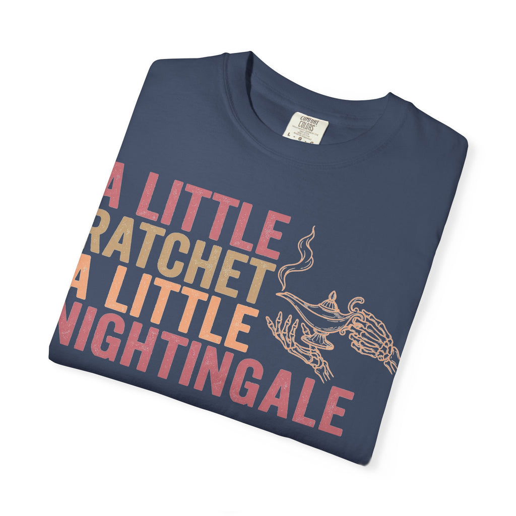 A Little Ratchet A Little Nightingale Shirt, Funny Nurse Shirt, Skeleton Hand Lamp Nurse Tee, Sarcastic RN Gift