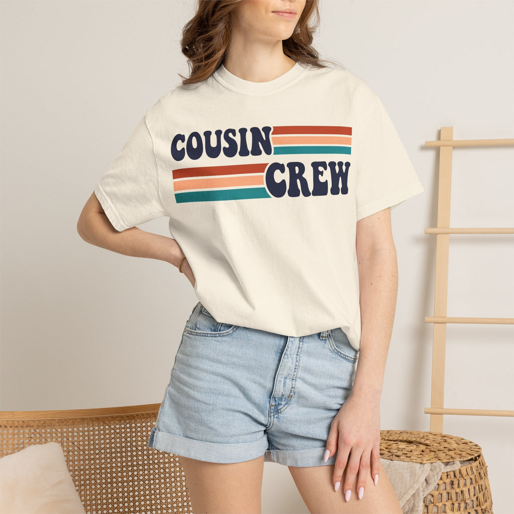 Cousin Crew Retro Stripe Shirt, Vintage Matching Family Tee, Cousin Reunion Shirt, Family Gift