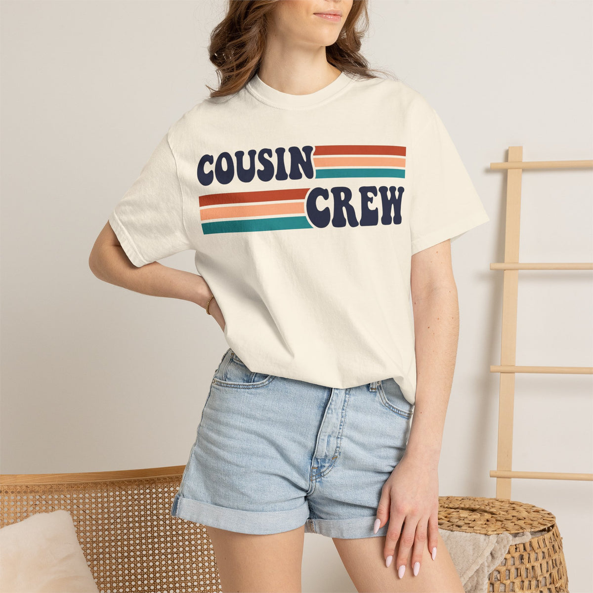 Cousin Crew Retro Stripe Shirt, Vintage Matching Family Tee, Cousin Reunion Shirt, Family Gift