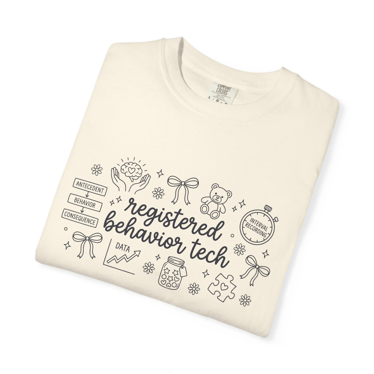 Registered Behavior Tech Script Shirt, ABA Therapy Doodle Tee, RBT Gift Shirt, Behavior Technician Tee