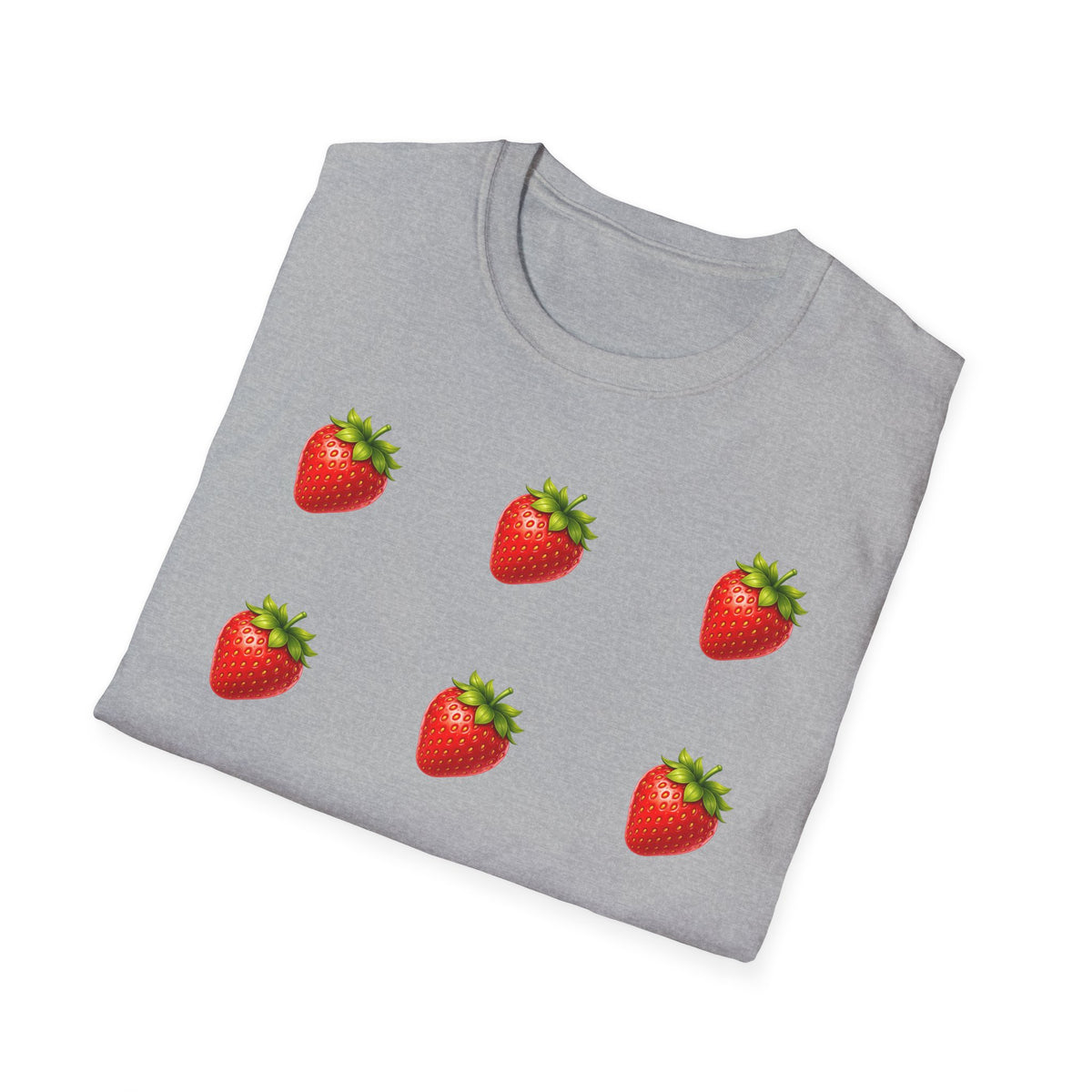 Strawberry Grid T-Shirt — Cute Retro Fruit Pattern Tee