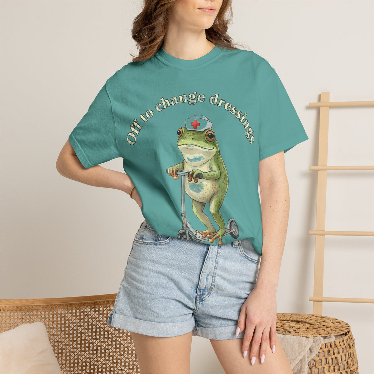 Off To Change Dressings Shirt, Funny Nurse Frog Scooter Tee, Wound Care Nurse Shirt, RN Gift