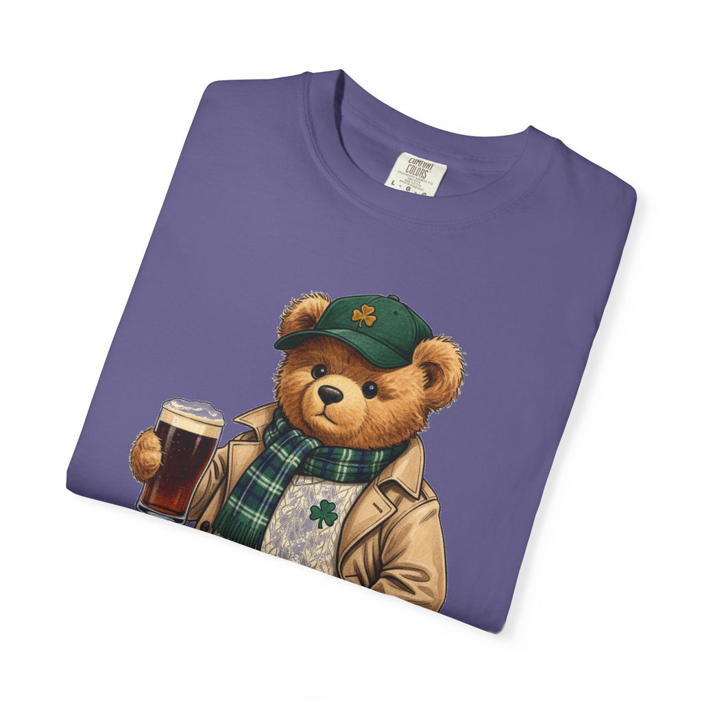 Irish Teddy Bear Trench Coat Shirt, Flat Cap Bear Stout Pint Tee, St Patricks Day Shirt, Irish Gift